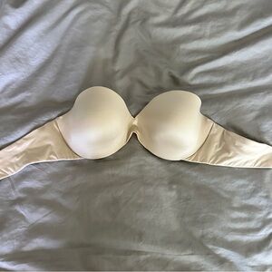 Women’s beige strapless pushup bra 36b